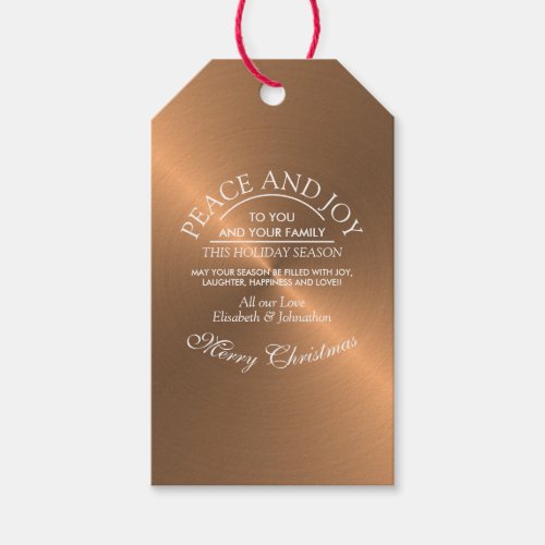 Elegant Rose Gold Christmas Gift Tags