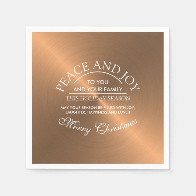 Elegant Rose Gold Christmas Napkins (Front)