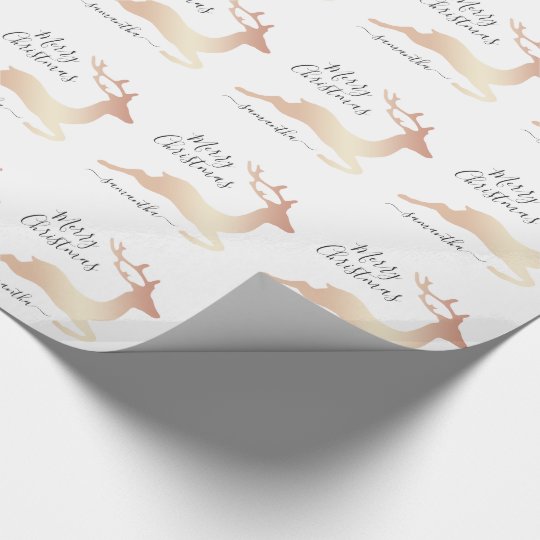 Elegant rose gold Christmas reindeer pattern Wrapping Paper