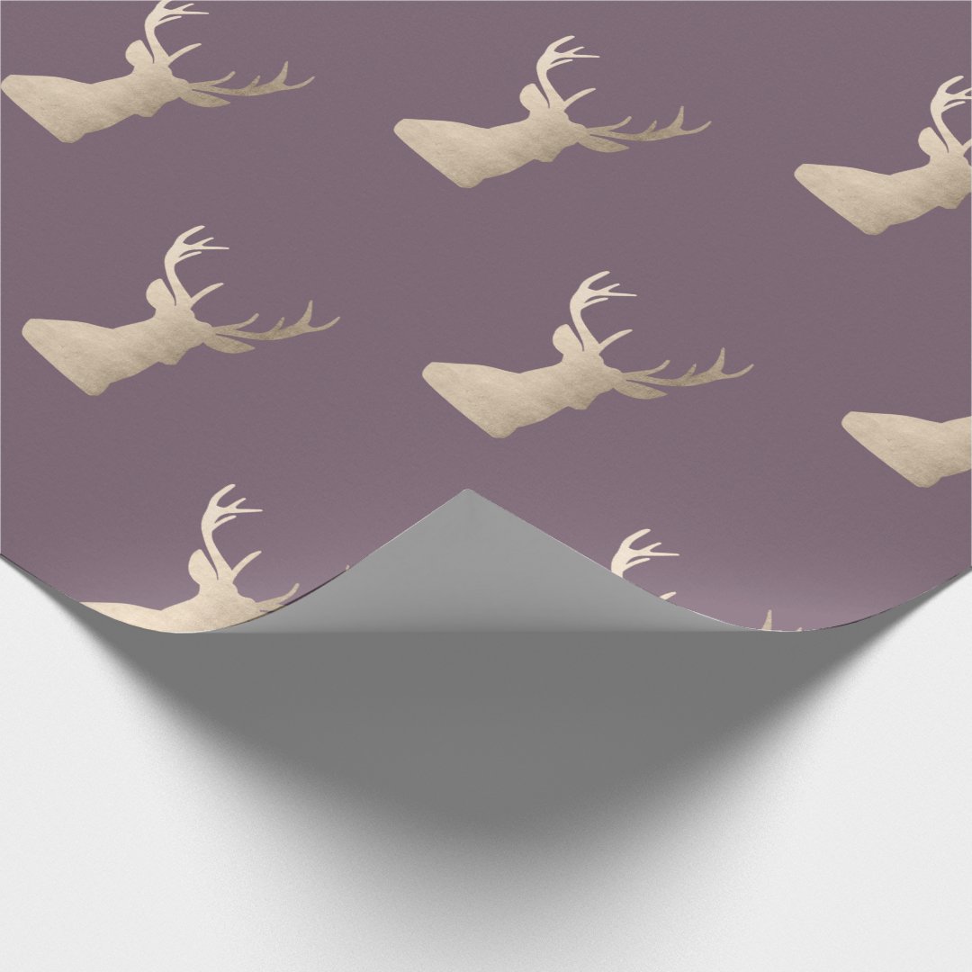 Elegant rose gold Christmas reindeer pattern Wrapping Paper Zazzle