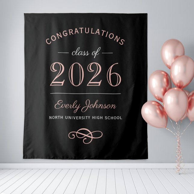 Elegant Rose Gold Class of 2026 Backdrop (Creator Uploaded)
