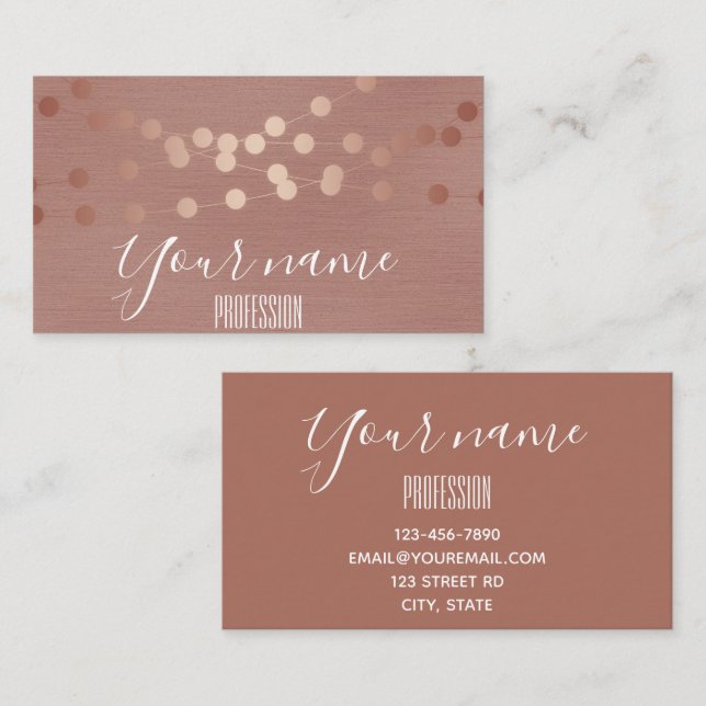 Elegant Rose Gold Classy Simple Business Card (Front/Back)