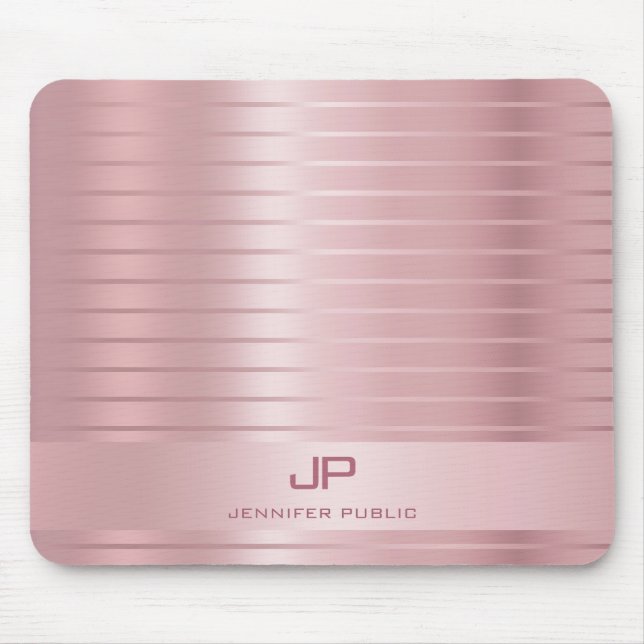Elegant Rose Gold Color Modern Template Mouse Pad (Front)