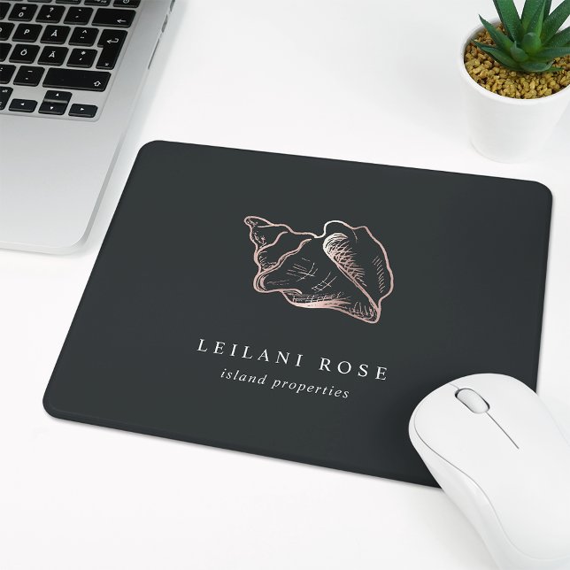 Elegant Rose Gold Conch Shell Mouse Pad (Creator Uploaded)