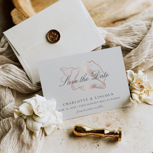 Elegant Rose Gold Conch Wedding Save The Date