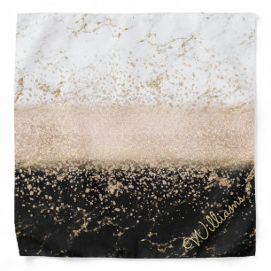 Elegant rose gold confetti marble design bandana
