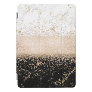 Elegant rose gold confetti marble design iPad pro cover