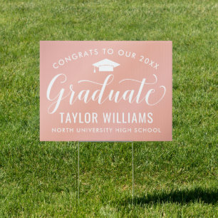 Elegant Rose Gold Congrats to Our 2025 Graduate Sign