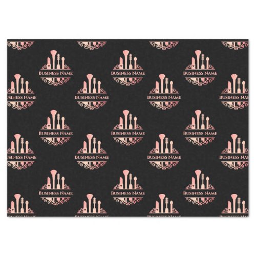 Elegant Rose Gold Cosmetic Beauty Business Name Tissue Paper