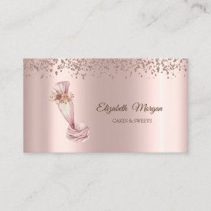 Elegant Rose Gold Cupcake,Sweets,Bakery Tool Business Card