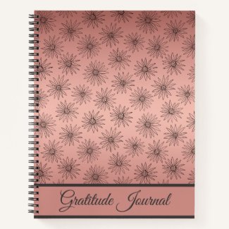 Elegant Rose Gold Daisy Flower Gratitude Journal 