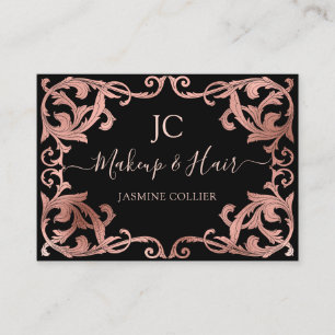 Elegant Rose Gold Decorative Frame Business Card