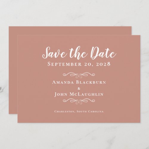 Elegant Rose Gold Delicate Romantic Calligraphy Save The Date