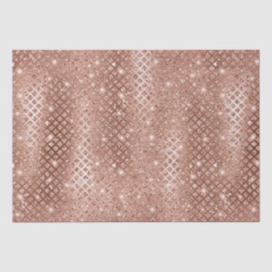 Elegant Rose Gold Diamonds Metallic Glitter Tissue Paper