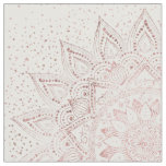 Elegant Rose Gold Dots Mandala Fabric