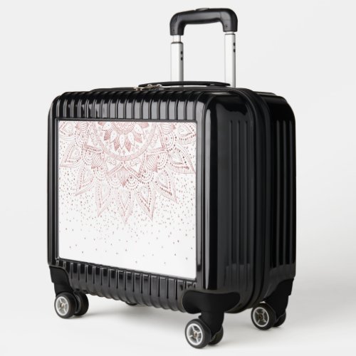 Elegant Rose Gold Dots Mandala Luggage