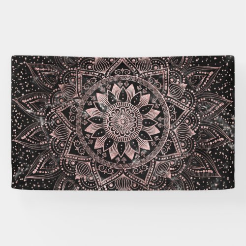 Elegant  Rose Gold Dots Mandala Marble  Banner