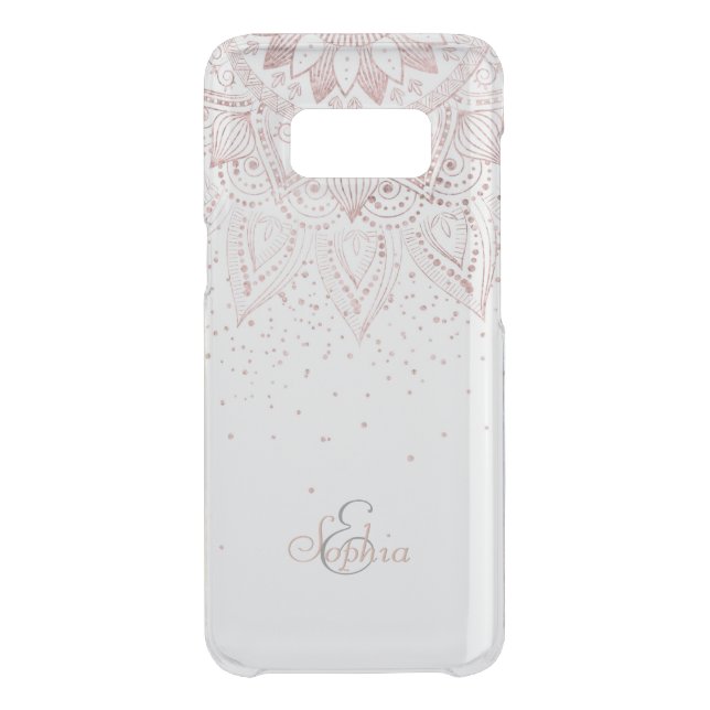 Elegant Rose Gold Dots Mandala Uncommon Samsung Galaxy Case (Back)