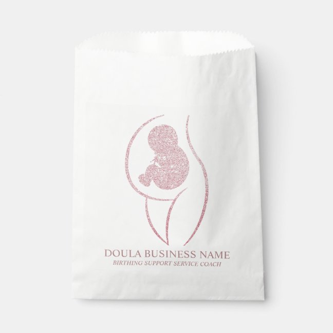 Elegant Rose Gold Doula & Baby Favor Bag