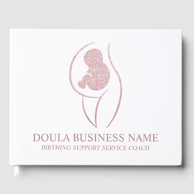 Elegant Rose Gold Doula Business Client Guest Book
