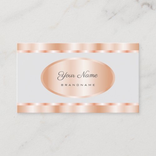 Elegant Rose Gold Effect Colors with Light Gray  Business Card