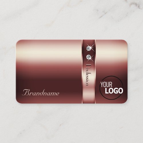 Elegant Rose Gold Effects with Logo Opening Hours Business Card