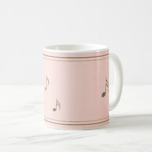 Elegant Rose Gold Embossed Music Note Piano Singer Coffee Mug