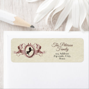 Elegant Rose Gold Equestrian Ribbon Crest Label