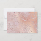 Elegant Rose Gold Faux Foil and Glitter Photo Save The Date (Back)