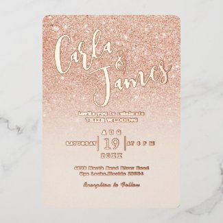 Elegant Rose gold Faux Glitter chic Wedding