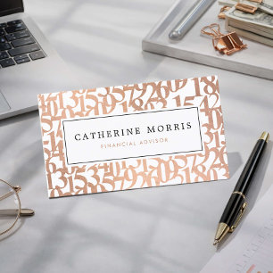 Elegant Rose Gold Financial Advisor Business Card