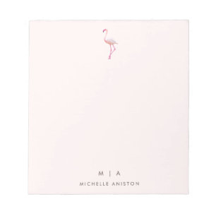 Elegant Rose Gold Flamingo Monogram Custom Notepad