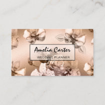 Elegant Rose Gold Floral business cards
