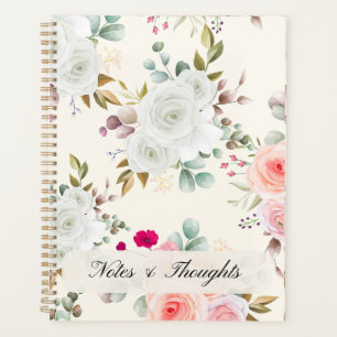 Elegant Rose Gold Floral Custom Name Planner