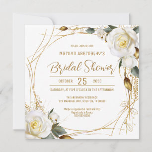 Elegant Rose Gold Floral Invitation