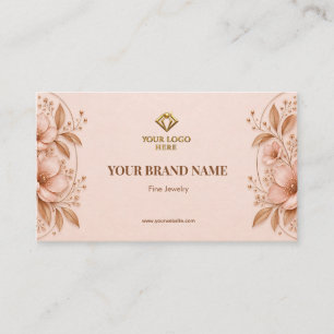 Elegant Rose Gold Floral Jewelry Earring Card
