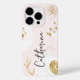 Elegant Rose Gold Floral Pastel Blush Watercolor Case-Mate iPhone 14 Pro Case