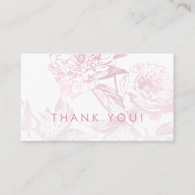 Elegant Rose Gold Floral Thank You Insert (Front)