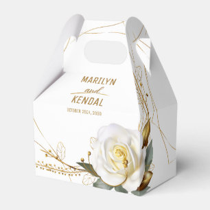 Elegant Rose Gold Floral Wedding Favor Boxes