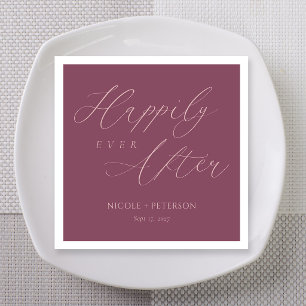 Elegant Rose Gold Flourish Mauve Wedding Napkins