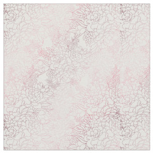 Elegant Rose Gold Flowers Floral Botanical Design Fabric