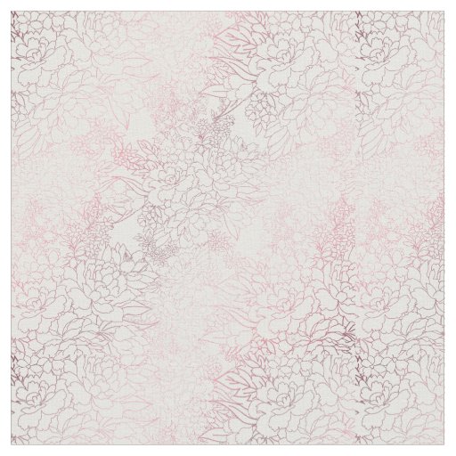 Elegant Rose Gold Flowers Floral Botanical Design Fabric