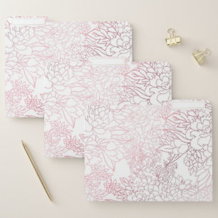 Elegant Rose Gold Flowers Floral Botanical Design File Folder