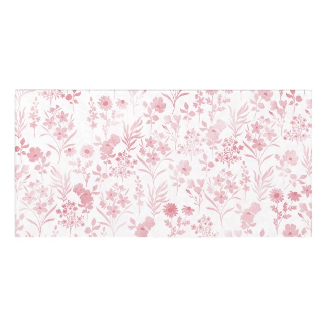 Elegant Rose Gold Flowers White Botanical Door Sign (Classic Front)