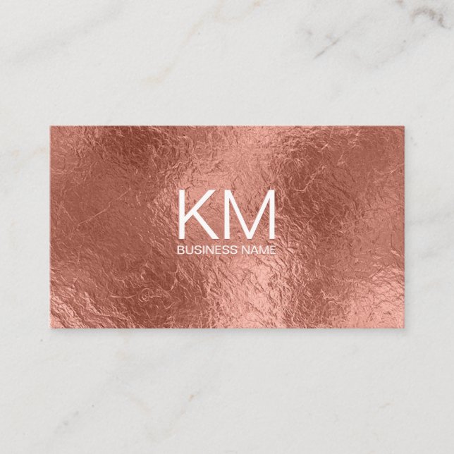 Elegant Rose Gold Foil Background Business Card (Front)