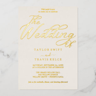 Elegant Rose Gold Foil   Blush Wedding  Invitation