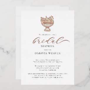 Elegant Rose Gold Foil Bridal Shower Foil Invitation