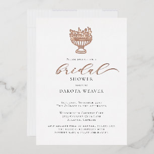 Elegant Rose Gold Foil Bridal Shower Invitation