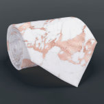 Elegant Rose Gold Foil Chic White Marble Neck Tie<br><div class="desc">Elegant Rose Gold Foil | White Marble Necktie with a larger pattern trendy white marble and soft pink rose gold foil style marble veins running throughout. The pattern can be resized for a variety of looks. Perfect for your wedding,  elegant affair,  or chic esthetic.</div>