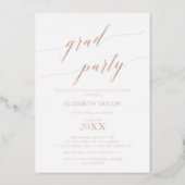 Elegant Rose Gold Foil Graduation Party Foil Invitation (Front)